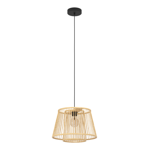 EGLO hanglamp Hykeham - e27 - ø 38 cm - zwart/hout - vtwonen shop