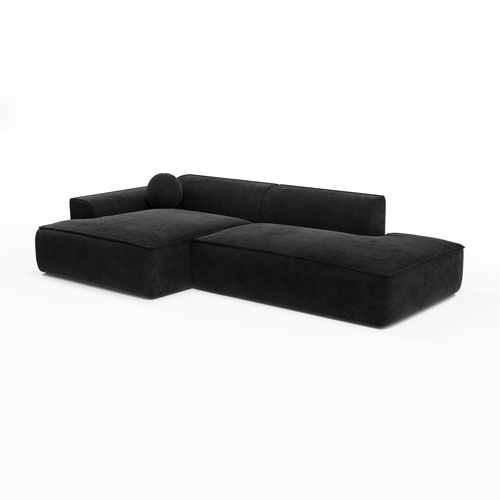 Sia Home - Hoekbank links ANIA - fluweel donker antraciet 300cm