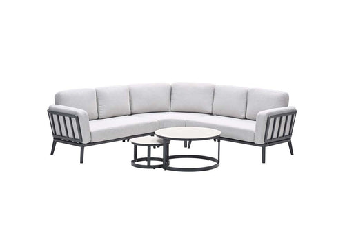 Montea lounge hoekset -5-dlg - carbon black - valley sand - vtwonen shop