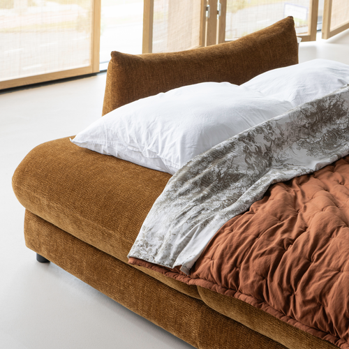 WOOOD 3-zits slaapbank Jonne - Chennile - Bruin - 92x233x105 - vtwonen shop