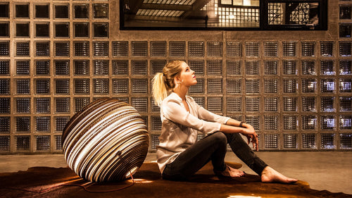 Think Paper tafellamp Globe - 1 lichts - 44  x 41   cm - bruin - vtwonen shop