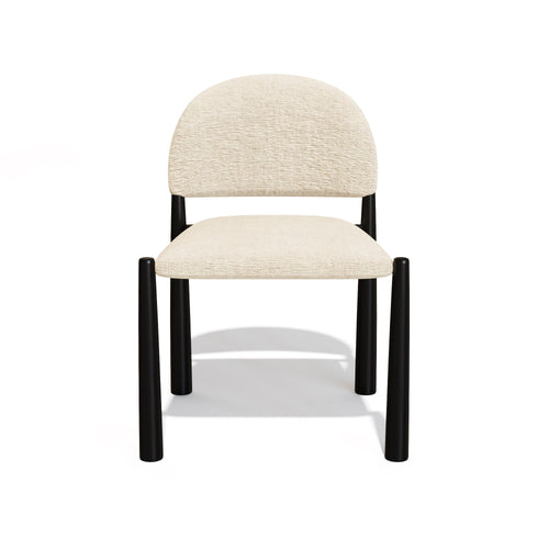 Sia Home - Eetkamerstoel MILO - Fluweel met structuur - Beige - 53cm