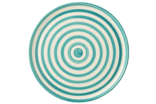 J-Line bord Granada Stripes - keramiek - wit/aqua