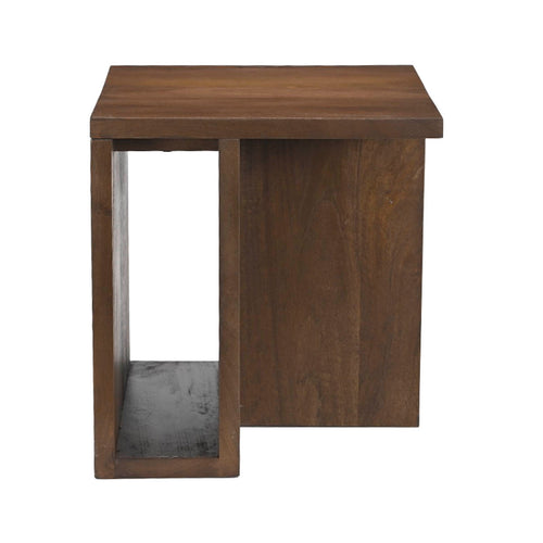 Giga Meubel Bijzettafel Onni - Vierkant Donkerbruin Hout - 42x42x45cm - vtwonen shop