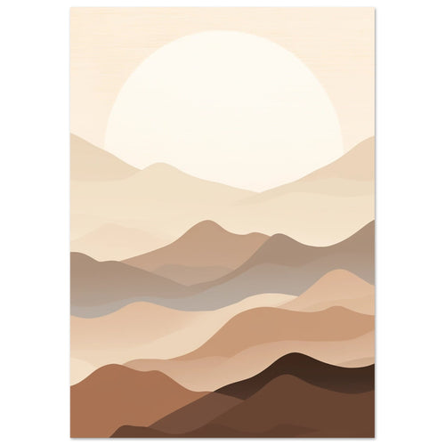 Artfulprints Poster Japandi landscape   - A4 21x29.7 cm - Meerkleurig