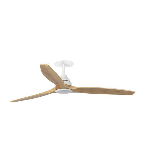 Faro Alo Alo inbouw plafondventilator 152 cm, mat wit, grenen bladen, CCT