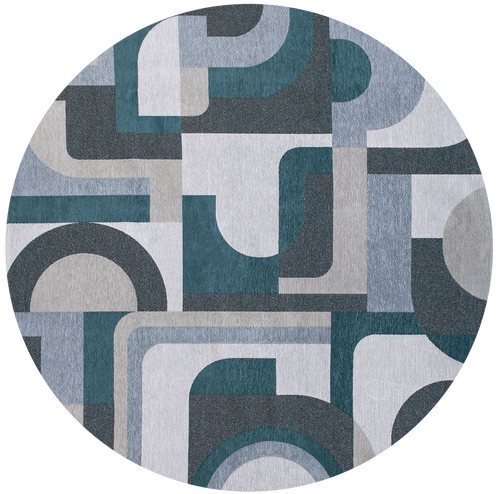 Module vloerkleed 9208 Morris Green - Blauw - 240 x 240 cm