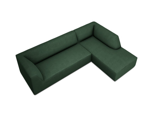 Micadoni rechter hoekbank Ruby 4-zits, structurele stof, groente - 180x273x69cm