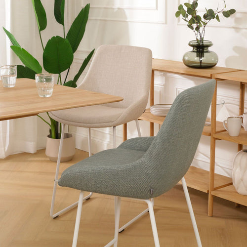 Nolon Nino-Isa Barkruk Saliegroen - Stof - Wit Onderstel - 75 cm