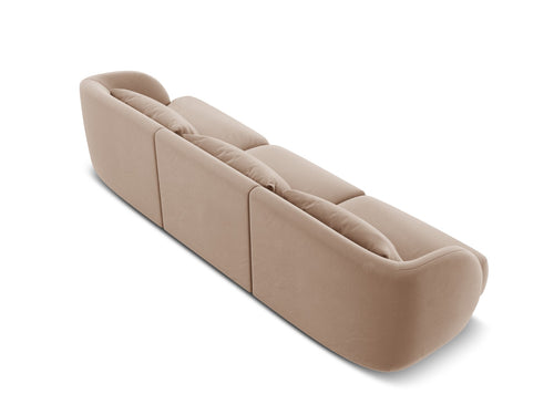 Cosmopolitan Design Bank Tulum 3-zits, flueel, beige - 90x255x70cm