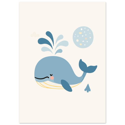 Artfulprints  Walvis Pastel   poster 50x70 cm - vtwonen shop