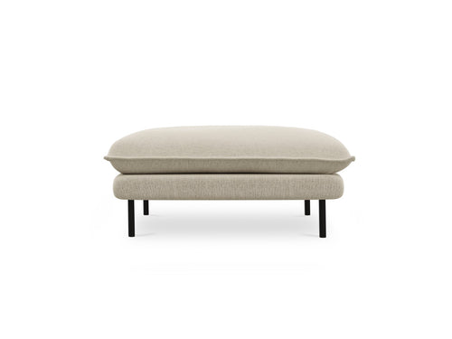 Cosmopolitan Design Poef Vienna structurele stof, beige - 73x93x43cm