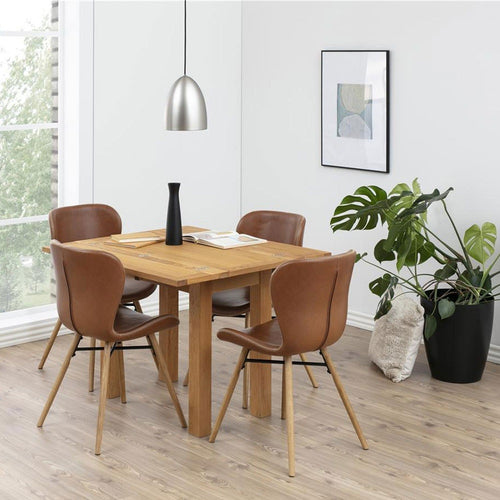 Lisomme Fem Eetkamerstoel Kunstleer Cognac - Zwarte Poten - vtwonen shop