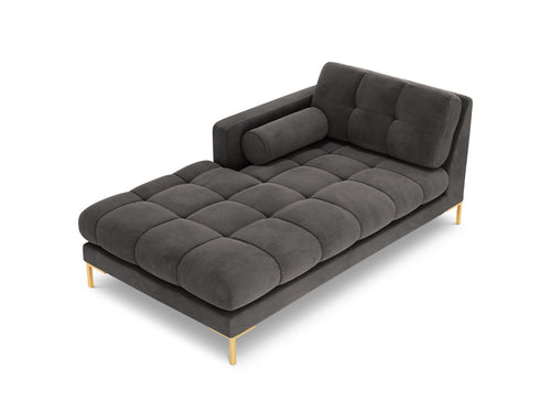Cosmopolitan Design linker meridiaan Bali flueel, donkergrijs - 185x102x75cm