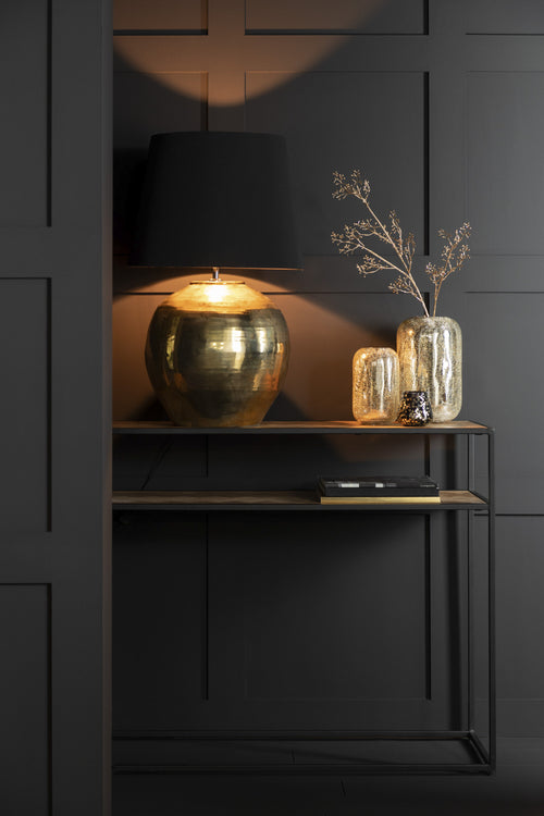 J-Line console Zigzag - hout/metaal - naturel/zwart