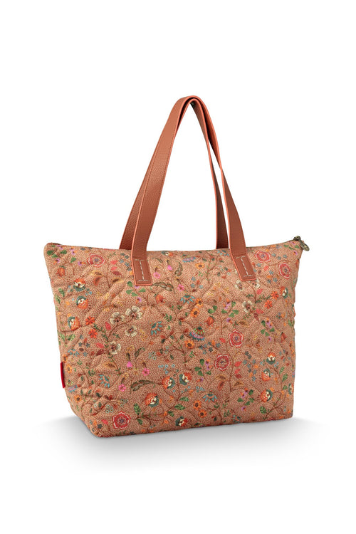 Pip Studio Tilda Tote Bag Medium Flora Bangalore Dames - Zand - 47x17x37 cm