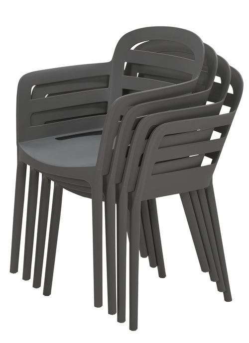 Garden Impressions Formello tuinstoelen set van 4 antraciet