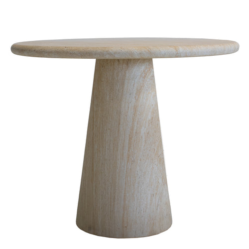 DÉJA Living Eettafel Brunn Rond - Travertin - 80x80x76cm - vtwonen shop