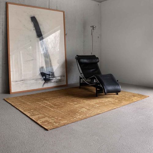 Louis De Poortere binnen & buiten machinewasbaar vloerkleed Structures Baobab van 70% gerecycled PET - geel - 170x235cm