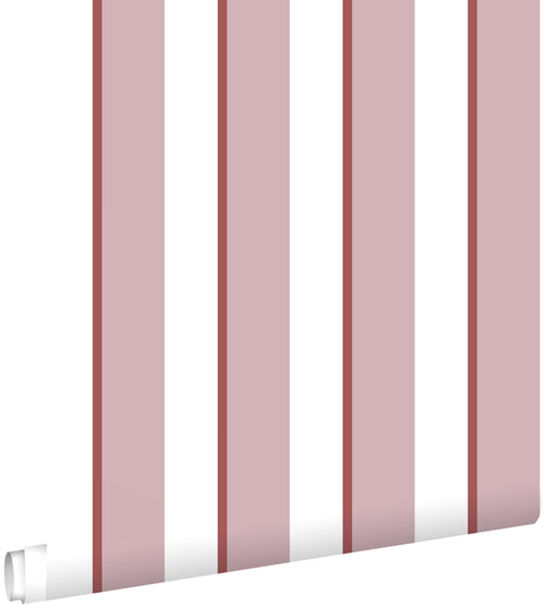 ESTAhome behang strepen mauve paars en wit - 50 x 900 cm - 131908