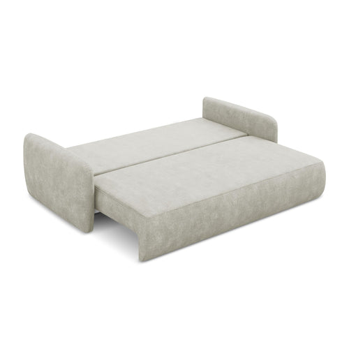 LaMiaSofa 3-zits slaapbank Corle - chenille stof - parel - 218x102x86