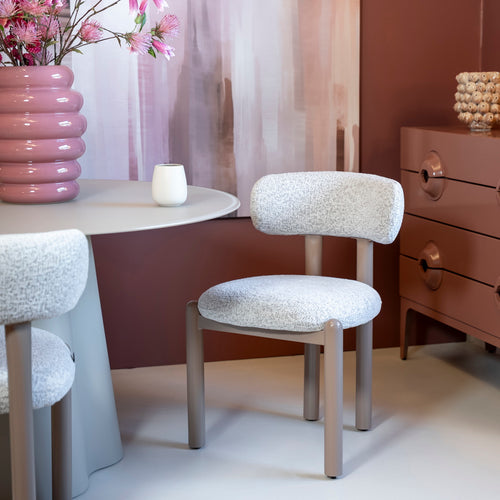 DÉJA Living Eetkamerstoel Thijn - Beige Stof - 56x52x79cm - Set van 2