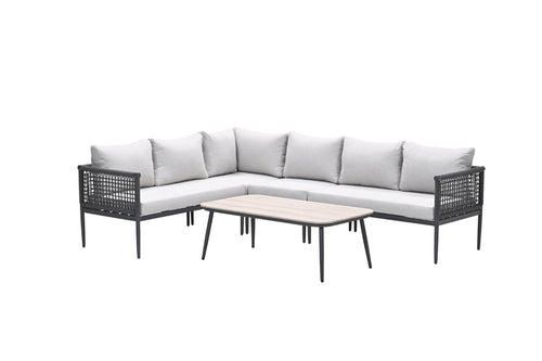 Garden Impressions Teramon loungeset 6-persoons met donkergrijs rope
