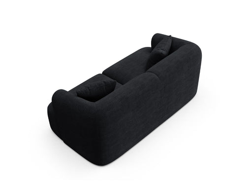 Cosmopolitan Design Modulaire bank Campi 2-zits, ribfluwelen zwart - 90x180x70cm