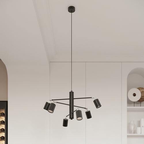 Sollux Lighting Kroonluchter LEMMI 6 zwart - 77x77x125cm