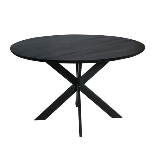 StarFurn Eettafel Ferris - Rond Zwart Eikenhout - 130x130x76cm - vtwonen shop