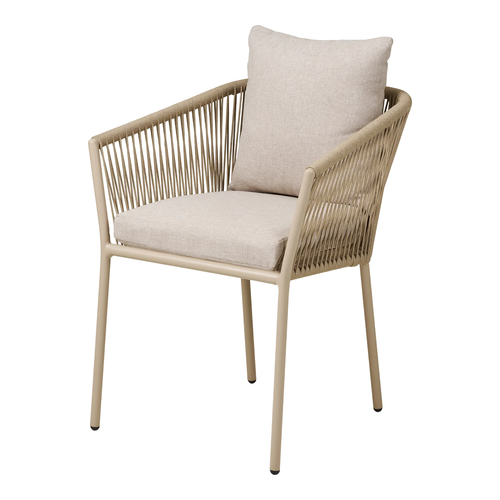 Artichok Mexx aluminium tuinstoel beige - met armleuning en kussen