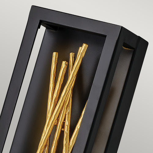 Elstead Hinkley Styx Geïntegreerde LED Wandlamp Zwart & Verguld Goud, 3000K