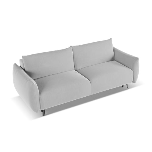 LaMiaSofa 3-zits slaapbank Genova - velours - grijs - 230x105x86