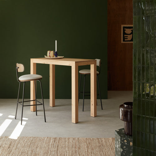 Tikamoon Massief eiken bartafel voor 2/4 personen - Naturel
