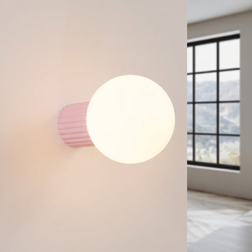 Sollux Lighting Wandlamp HALO roze IP44 - 12x17x12cm