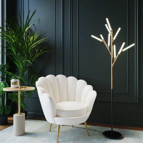 Kare Design Fauteuil Water Lily fluweel creme - vtwonen shop