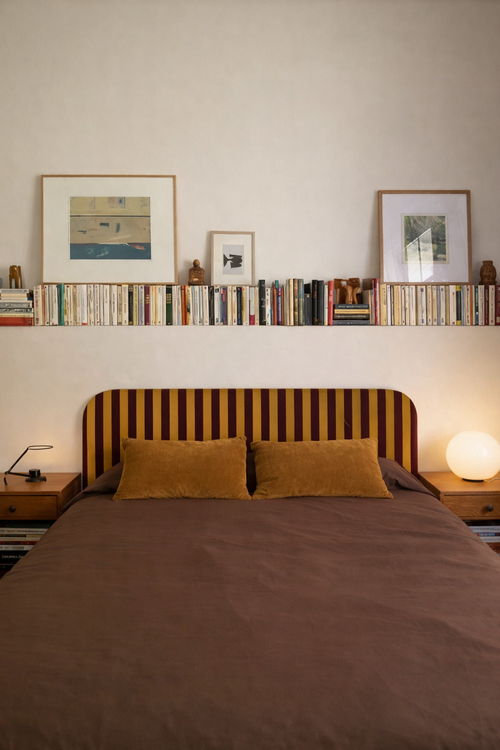 Gestoffeerd fluwelen hoofdbord met strepen 160x97cm