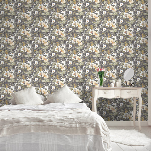 Sanders & Sanders behang bloemen donkergroen - 53 cm x 10 m - 640393 - vtwonen shop