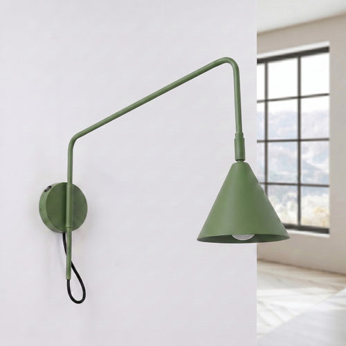 Sollux Lighting Wandlamp NOX 1 olijfgroen met schakelaar - 14x61x30cm