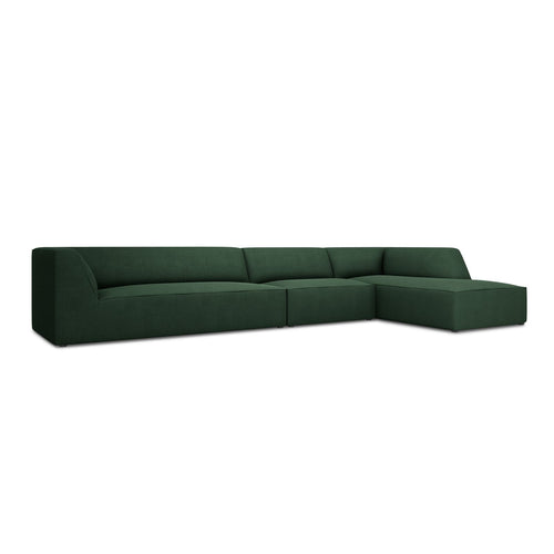 Cosmopolitan Design - Modulaire hoekbank rechts Siena 5-zits, structurele stof groente - 180x366x69cm