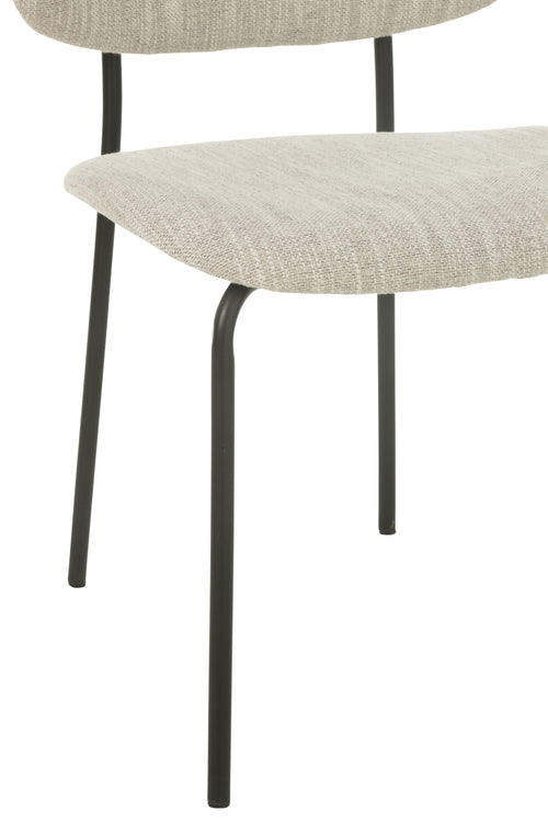 J-Line stoel - textiel/metaal - beige