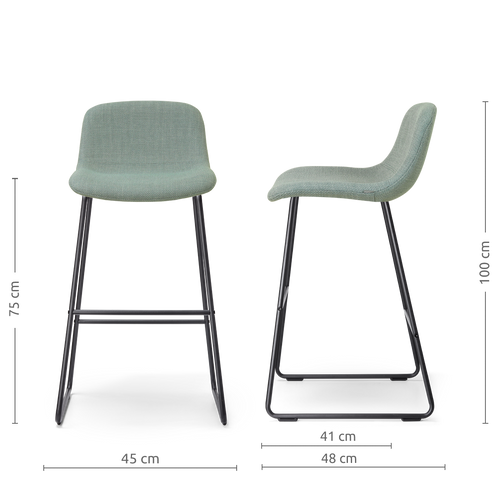 Nolon Nino-Mats barkruk saliegroen - zwart onderstel - 75 cm - vtwonen shop