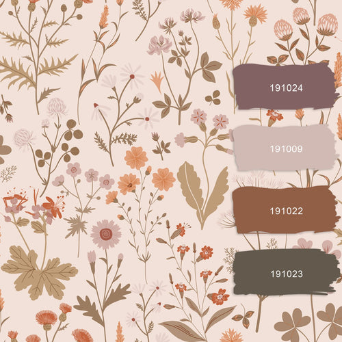 ESTAhome behang veldbloemen beige - 53 cm x 10.05 m - 139596