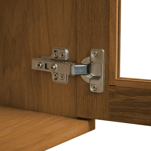 Furnhouse 3-deurs wandkast Kerteminde - Natuurlijk eikenhout - MDF, Eikenfineer, Glas - 37x160x60