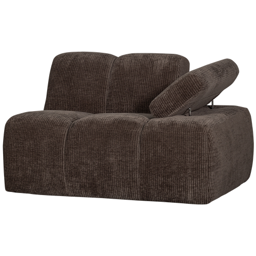 WOOOD 1-zits bank met arm rechts Mojo - Ribstof - Bruin - 74x120x97 - vtwonen shop