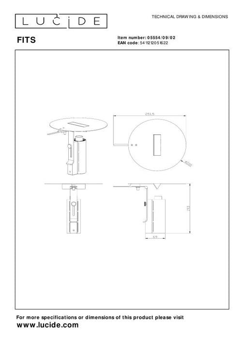 Lucide tafellamp FITS - Geïntegreerde LED - Mat Goud / Messing - vtwonen shop