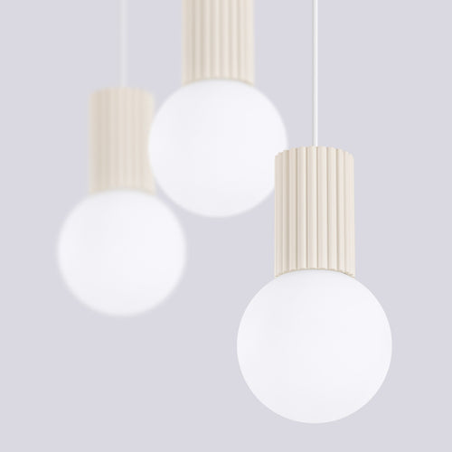 Sollux Lighting Hanglamp HALO 3L beige - 40x6x120cm
