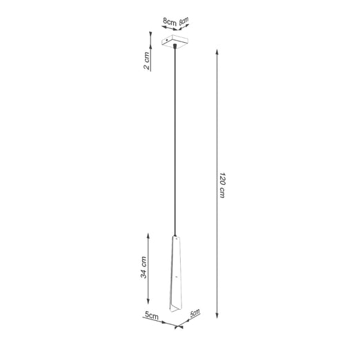 Sollux Lighting Hanglamp PRYSM 1 wit - 8x8x120cm