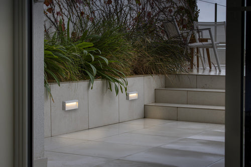 Faro Dune Dune Rechthoekige LED Buitenwandlamp Mat Wit IP65 Kleurtemperatuur 2200-4000K