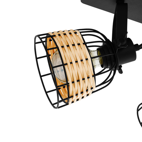 EGLO spot Anwick 1 - e27 - 67 cm - zwart/rotan